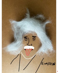Albert Einstein (dibujo collage) de Evan Sklar