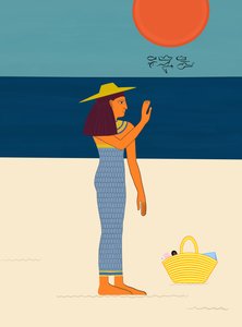 Beach Day With Hieroglphics, c.2020-24 (arte digital) de Evan Sklar