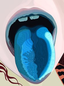 Lengua azul de paleta (arte digital) de Evan Sklar
