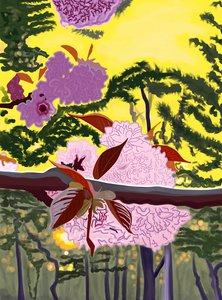 Flores de cerezo en rama Brooklyn (arte digital) de Evan Sklar