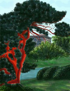 Conífera en Litchfield Villa, Prospect Park (arte digital) de Evan Sklar