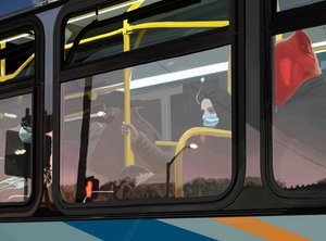 Viajeros en autobús a primera hora de la mañana, Brooklyn (arte digital)