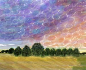 Field In Vermont, 2018 (dibujado a mano en un iPad con un lápiz Apple) de Evan Sklar