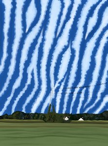 Campo y cables, North Fork, Long Island de Evan Sklar