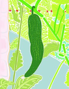 Primer pepino (arte digital) de Evan Sklar