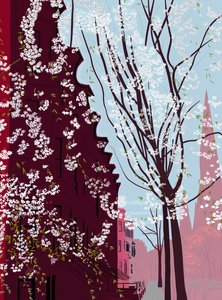 Garfield Place, Spring, Brooklyn, c.2020-24 (arte digital) de Evan Sklar