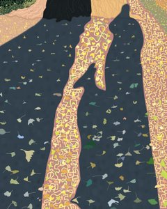 Hojas y sombras de ginko, Brooklyn (arte digital) de Evan Sklar