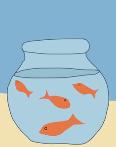 Goldfish In Bowl, 2015 (dibujado a mano en un iPad con un lápiz Apple)