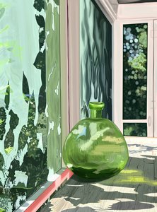 Green Vase In Screened In Porch, Brooklyn (arte digital)