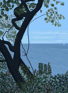Mar y velero, Brooklyn (arte digital) de Evan Sklar
