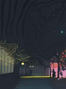 Acera, Prospect Park West, 6 A.M. (arte digital) de Evan Sklar