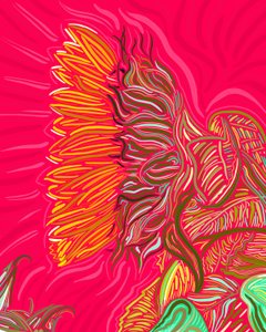 Girasol individual, c.2020-24 (arte digital) de Evan Sklar