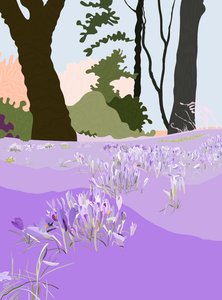Azafrán de primavera (arte digital) de Evan Sklar