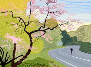 Primavera Ciclista En Prospect Park (arte digital) de Evan Sklar
