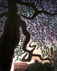 Árbol y avenida al atardecer, 2016 (dibujado a mano en un iPad con un lápiz Apple)