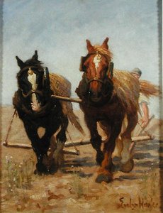 El equipo de arado, Sussex Downs de Evelyn Harke