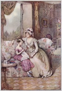 Ilustración para Cranford de la Sra. Gaskell (litografía en color)