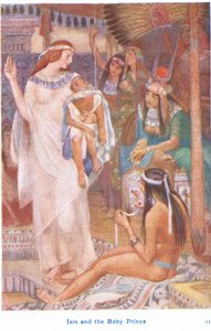 Isis y el bebé príncipe (litografía en color)