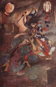 El príncipe Yamato y Takeru, ilustración de "The Myths and Legends of Japan" de F Hadland Davis de Evelyn Paul