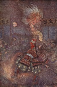 Raiko mata al duende de Oyeyama, ilustración de 