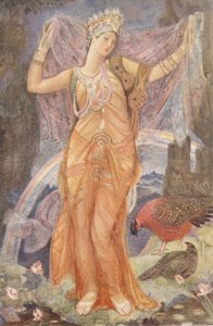 La diosa madre Ishtar, ilustración de "Myths and Legends of Babylonia and Assyria" de Lewis Spence