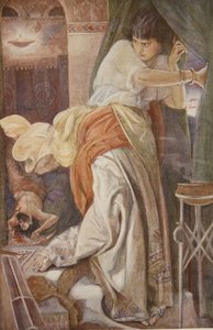 El asesinato de Setapo, ilustración de "Myths and Legends of Babylonia and Assyria" de Lewis Spence de Evelyn Paul