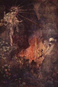 Uzuma despierta la curiosidad de Ama-terasu, ilustración de 