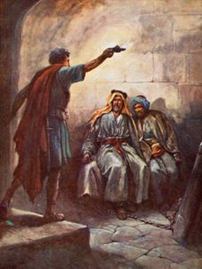 Pablo y Silas en prisión (litografia en color)