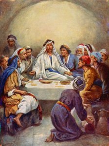 La última cena (litografia en color) de Evelyn Stuart Hardy