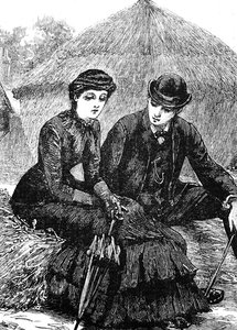 Una pareja joven sentada junta de Everard Hopkins