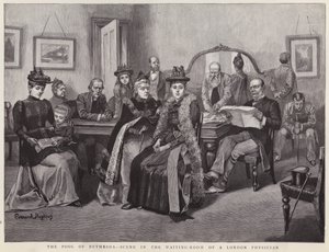 El estanque de Betesda - escena en la sala de espera de un médico de Londres de Everard Hopkins