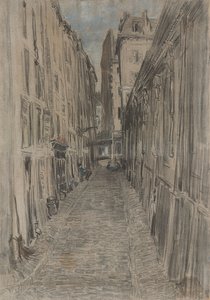 Calle en París (pastel sobre lienzo) de Everett Shinn