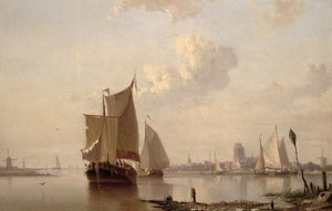 Barcos en el puerto de Everhardus Koster
