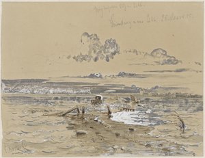 Paisaje con la carretera de grava entre Oss y Lithoijen de Everhardus Koster