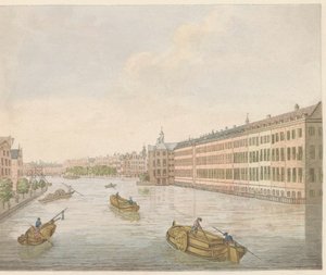 Vista del Binnen-Amstel, hacia 1810-1813 Vue du Blaauwe-Brug, premio de l
