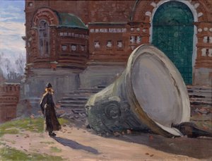 La ruina de las campanas de la iglesia, 1924 de Evgeni Ivanovich Stolitsa