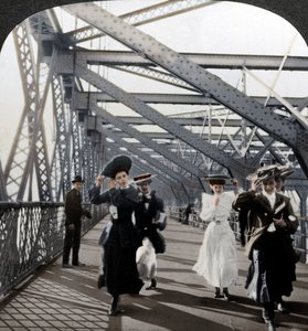 El paseo, Puente de Williamsburg, Nueva York, EE.UU., c1900s