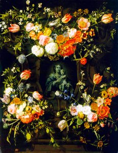 Madonna rodeada de flores, 1662