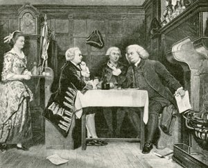 Johnson, Goldsmith y Boswell en la taberna Mitre