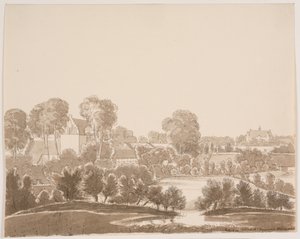 En Ørbæk, al fondo Ørbæklunde. Fionia 1833 de F.M.E. Fabritius de Tengnagel