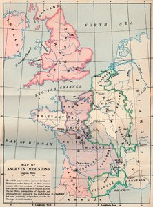 Mapa de los dominios angevinos, 1902 de FS Weller