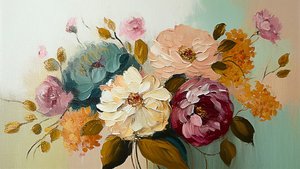 Pintura abstracta de flores Vintage, impresión horizontal en lienzo por encargo de F. Abderrahim