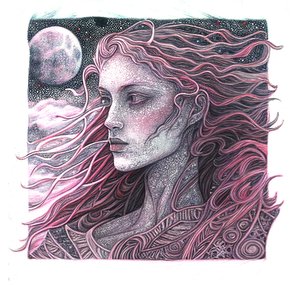 Fine Line Art Woman Portrait Graphic, impresiones artísticas murales