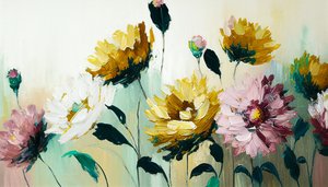 Bodegón floral sobre lienzo horizontal, impresiones murales por encargo de F. Abderrahim