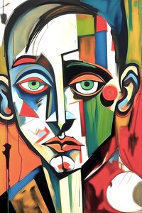 Pintura Retrato Triste sobre Lienzo, Decoración de pared | Impresiones en Lienzo de F. Abderrahim