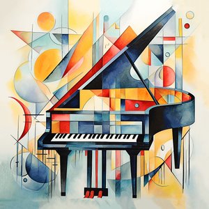 Estilo abstracto Kandinsky, Teclas de piano abstractas, decoración de pared de recibidor y salón