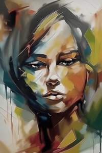 Pintura de cara de chica triste sobre lienzo en venta, impresiones artísticas de belleza femenina