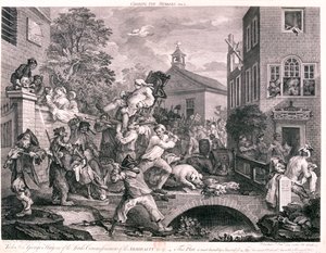 Llevando a los miembros en andas, 1758 de F Aviline