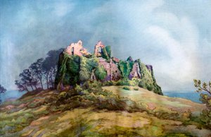 Castillo de Oystermouth, cerca de Swansea, Gales, 1924-1926 de F. C. Varley
