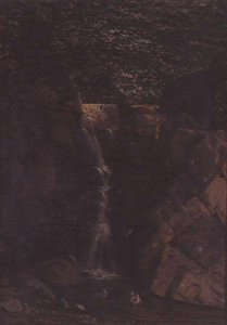 Cascada en un paisaje boscoso de F. Famin